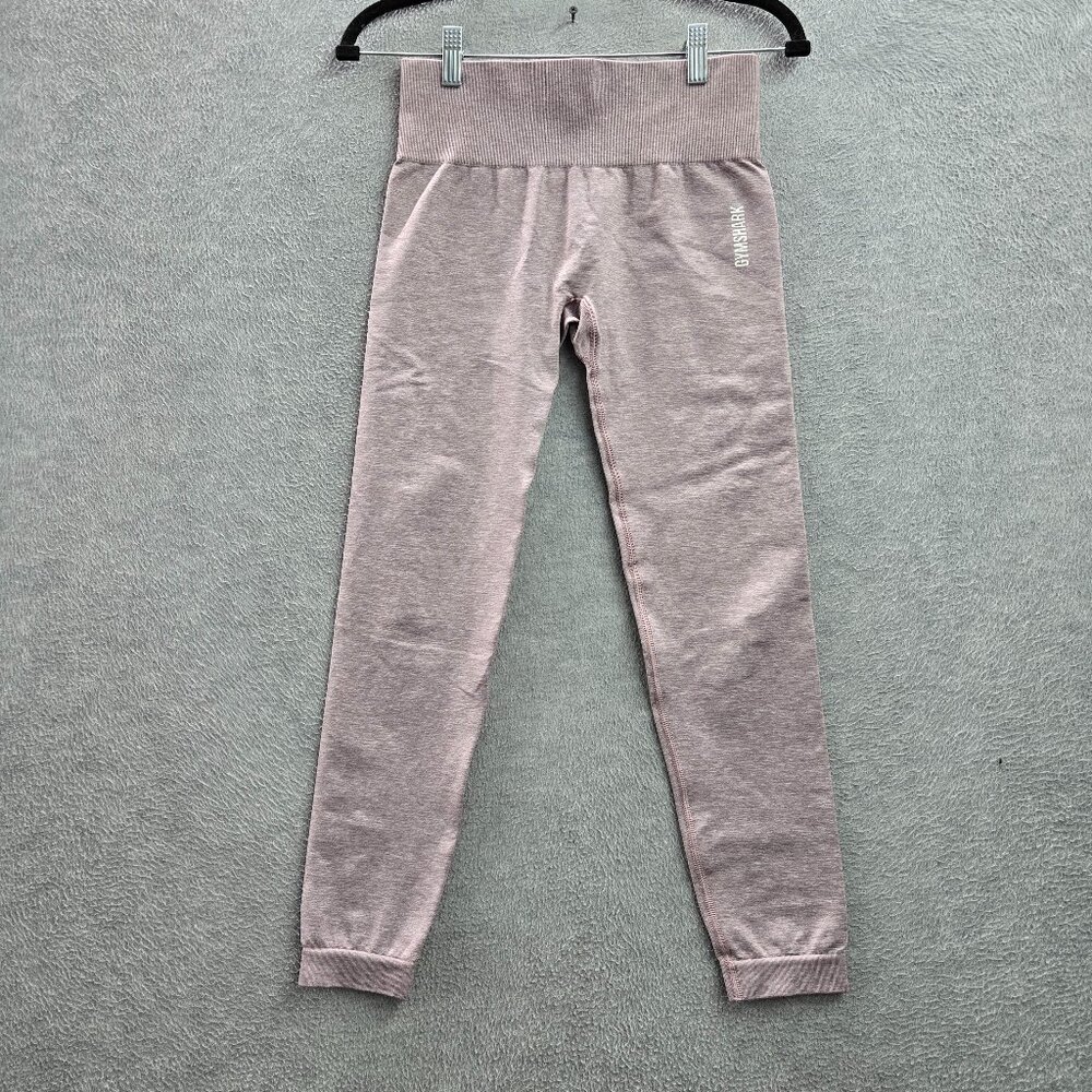 Gymshark Women Activewear Pants M Pink Yoga Legging Logo 23" Inseam